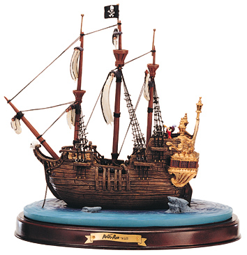 WDCC Disney Classics Peter Pan Captain Hook Ship Jolly Roger Porcelain Figurine from The Disney Movie Peter Pan