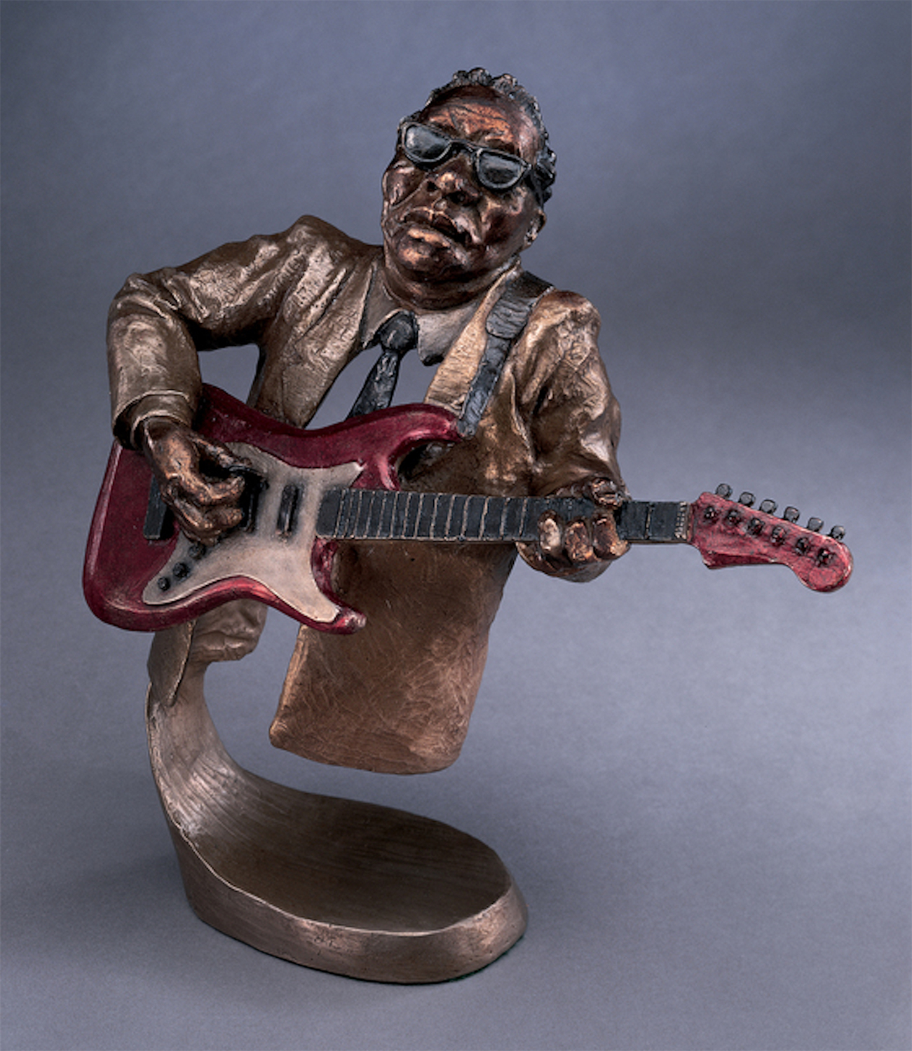 Mark Hopkins Jazz Guitar Bronze Sculpture Mixed Midia Sculpture
