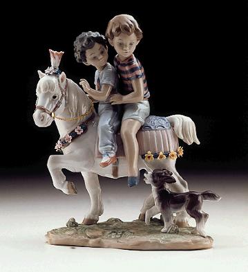 Lladro Pony Ride 1997-00 6430G Porcelain Figurine