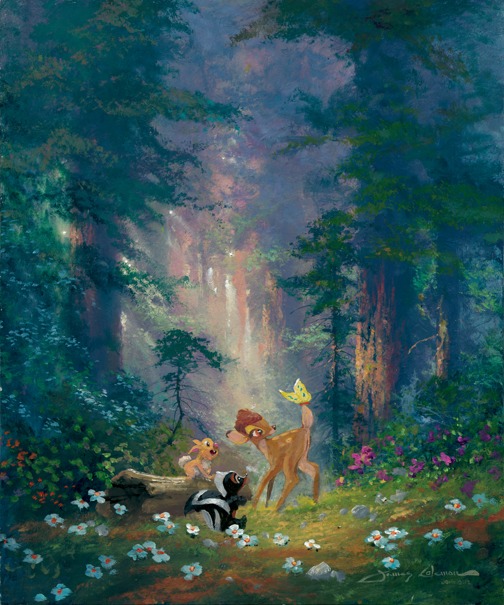 James Coleman A New Discovery Bambi Giclee On Canvas Disney Fine Art