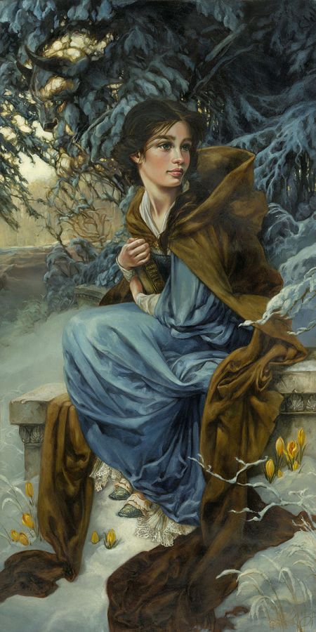 Heather Edwards - Love Blooms in Winter Hand-Embellished Giclee on Canvas