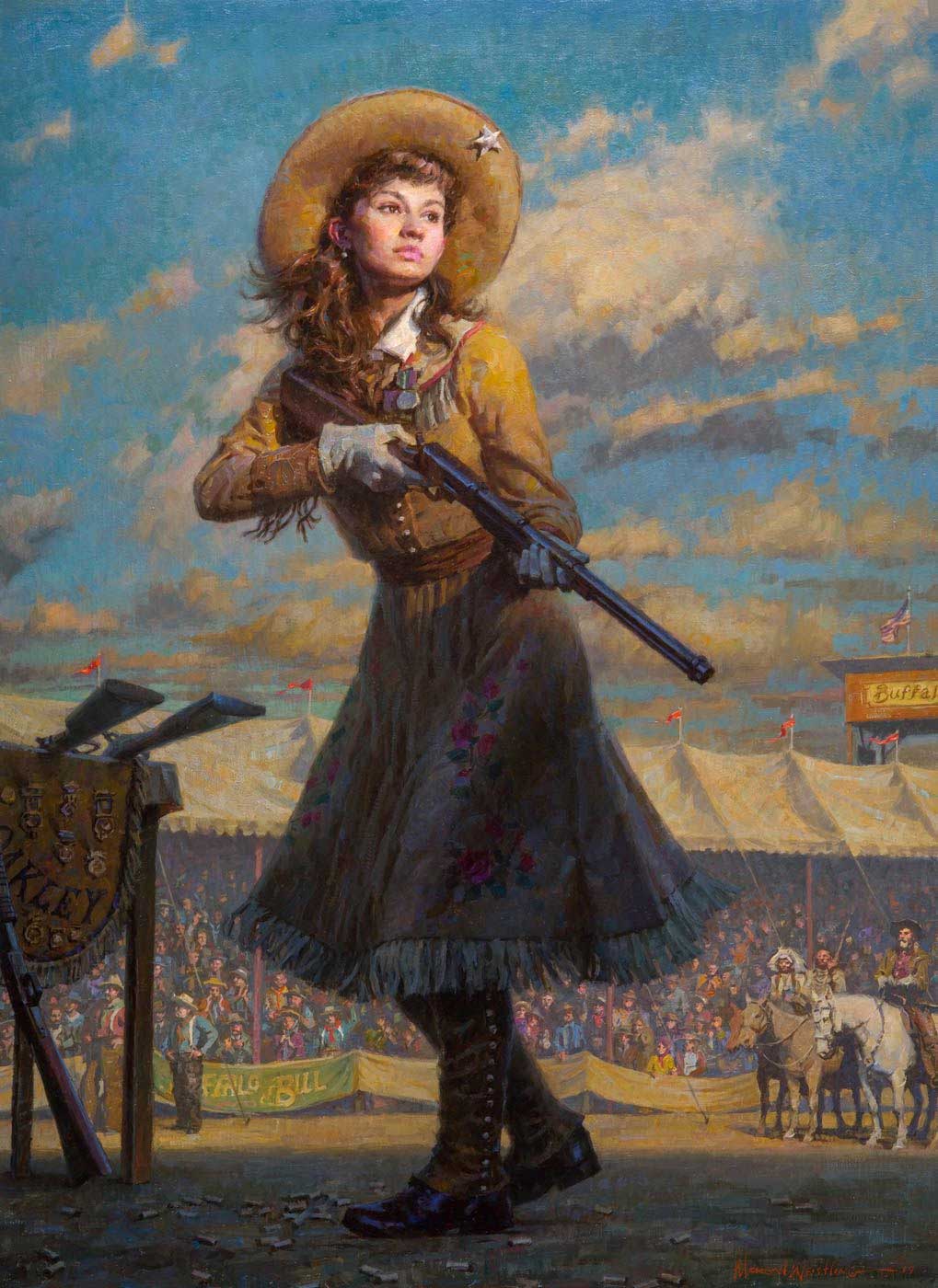Morgan Westling Little Sure Shot, Annie Oakley Giclee On Canvas Artist  Proof Inspirational Art Western Art
