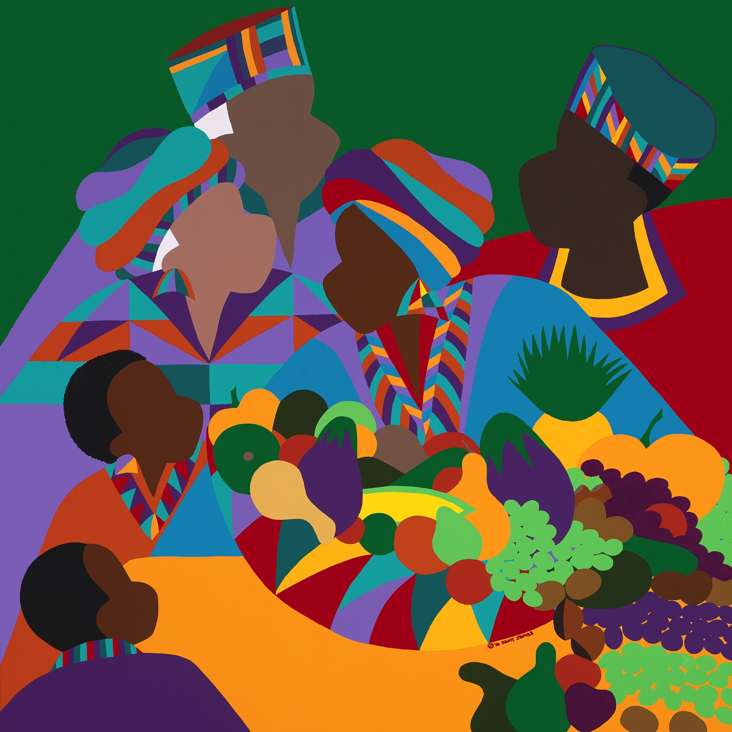 Synthia SAINT JAMES Abundance Giclee On Canvas African American Fine Art