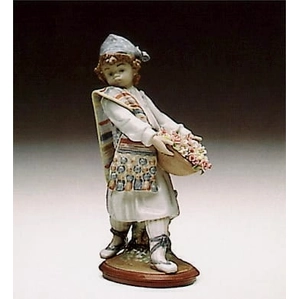Lladro Valencian Flowers Porcelain Figurine