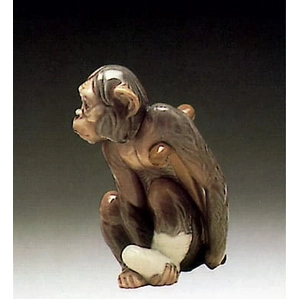 Lladro Painful Monkey Porcelain Figurine