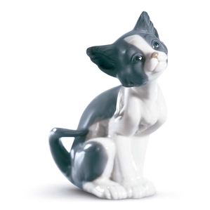 Lladro Cat Porcelain Figurine