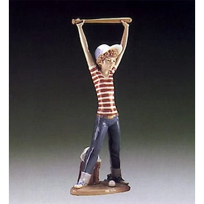 Lladro Little Leaguer Exercise Porcelain Figurine