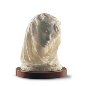 Lladro Small Bust With Veil Porcelain Figurine