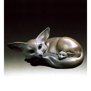 Lladro Fox And Cub 1969-85 Porcelain Figurine