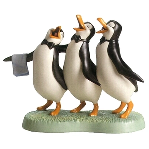WDCC Disney Classics Penguin Trio Anything for You, Mary Poppins From Mary Poppins Porcelain Figurine