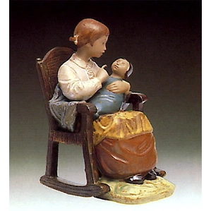 Lladro Girl In Rocking Chair 1978-81 Porcelain Figurine