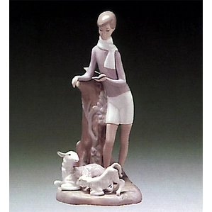 Lladro Boy With Lambs 1969-81 Porcelain Figurine