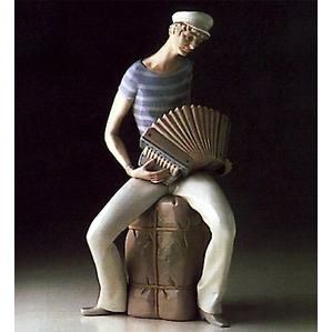 Lladro Sailor Accordian Player 1969-78 Porcelain Figurine