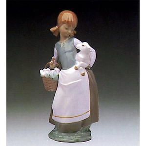 Lladro Girl With Lamb 1972-91 Porcelain Figurine