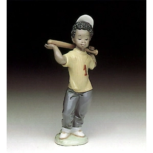 Lladro Black Legacy Next At Bat Porcelain Figurine