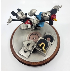 _Mickey and Minnie Jitterbugging Pewter Sculpture