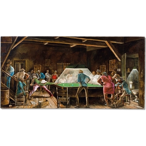 Ernie Barnes Main Street Pool Hall Artist Proof Lithograph