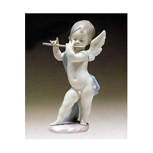 Lladro Angel With Flute 